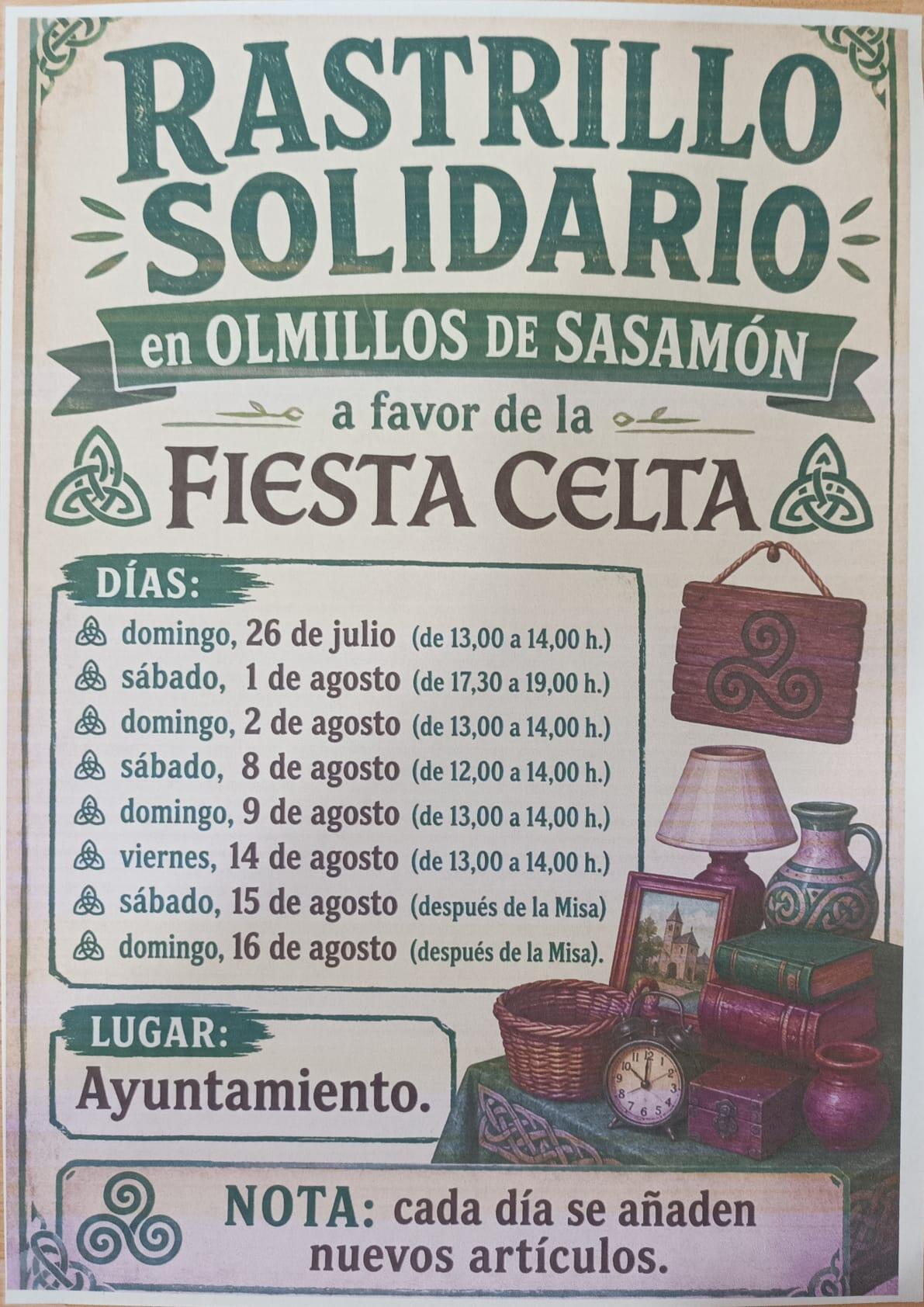 Rastrillo solidario en Olmillos de Sasamón a favor de la Fiesta Celta